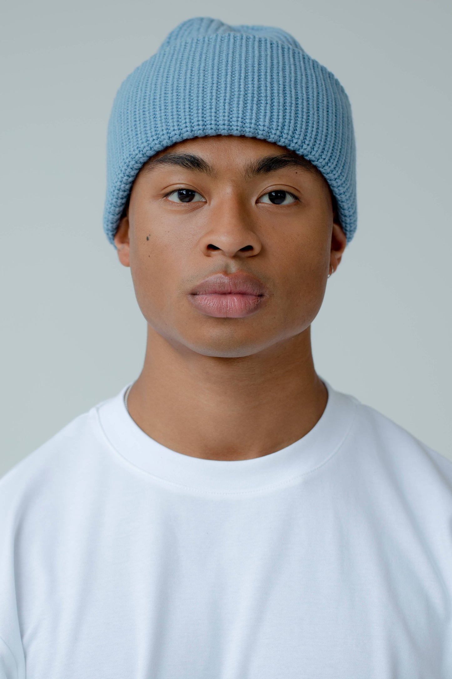 Merino Wool Beanie - Blue