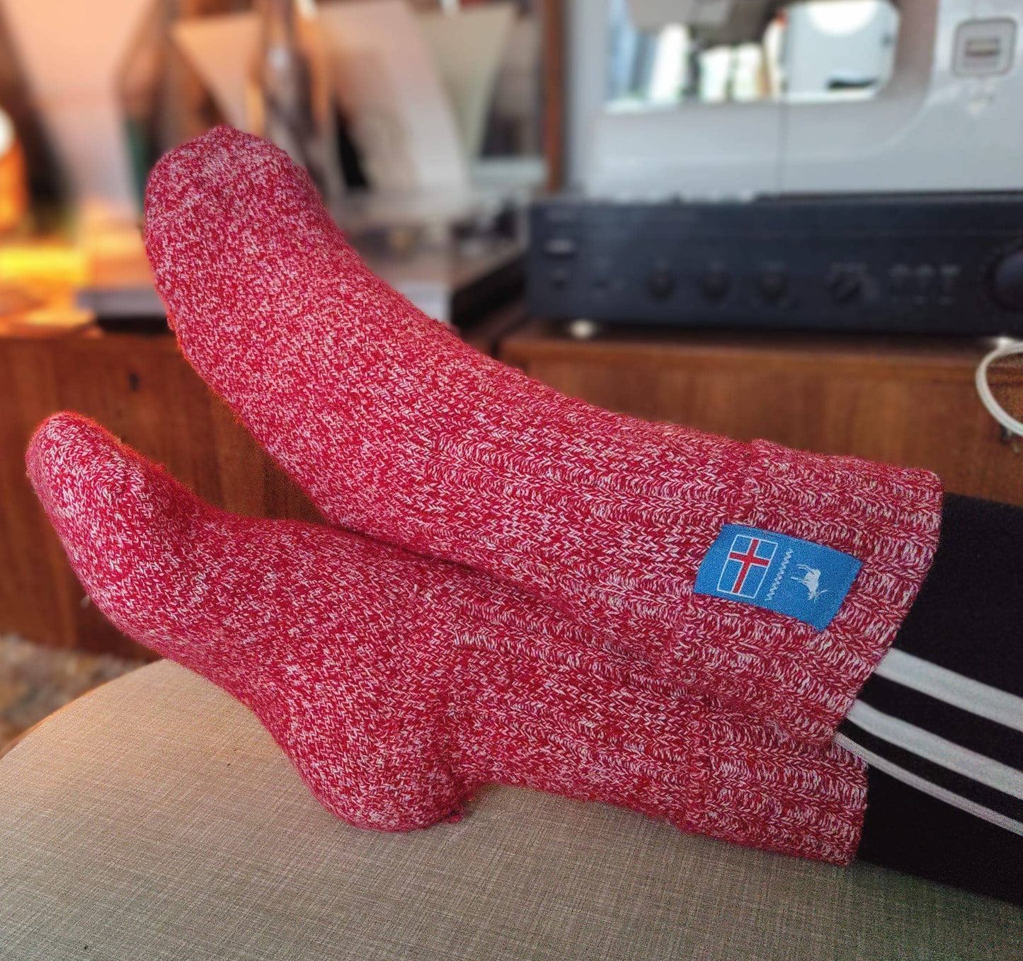 Icelandic Saga Socks - Nordic Red