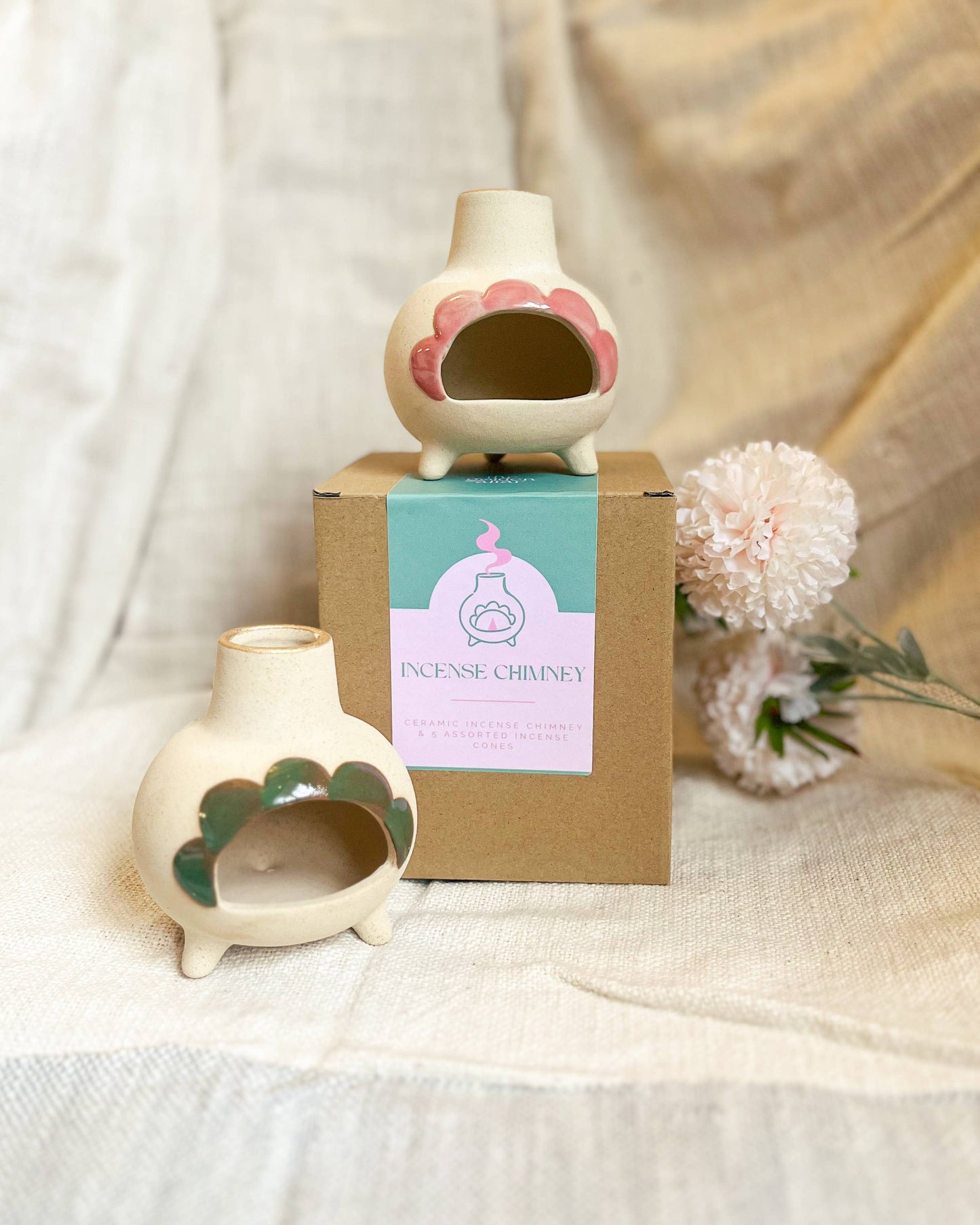 Ceramic Incense Chimney - Palo Santo Burner: Pink