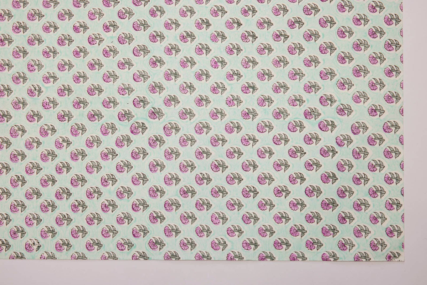 Block Printed Paper - Daisy Teal