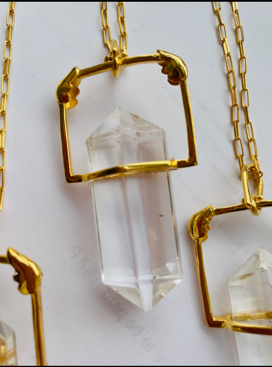 Divination Angel Wing & Rock Crystal Necklace