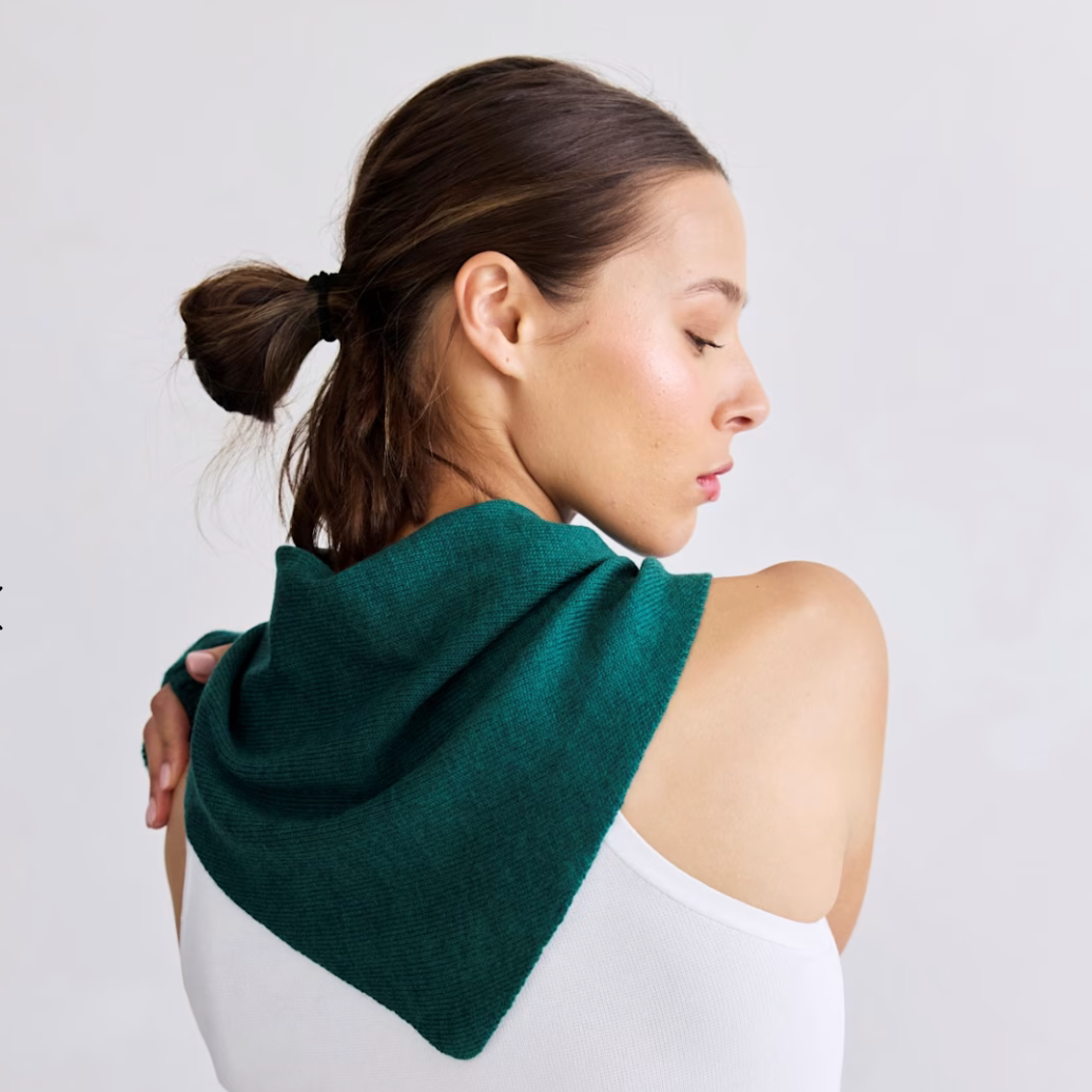 Merino Wool Triangle Scarf - Alpine Fern