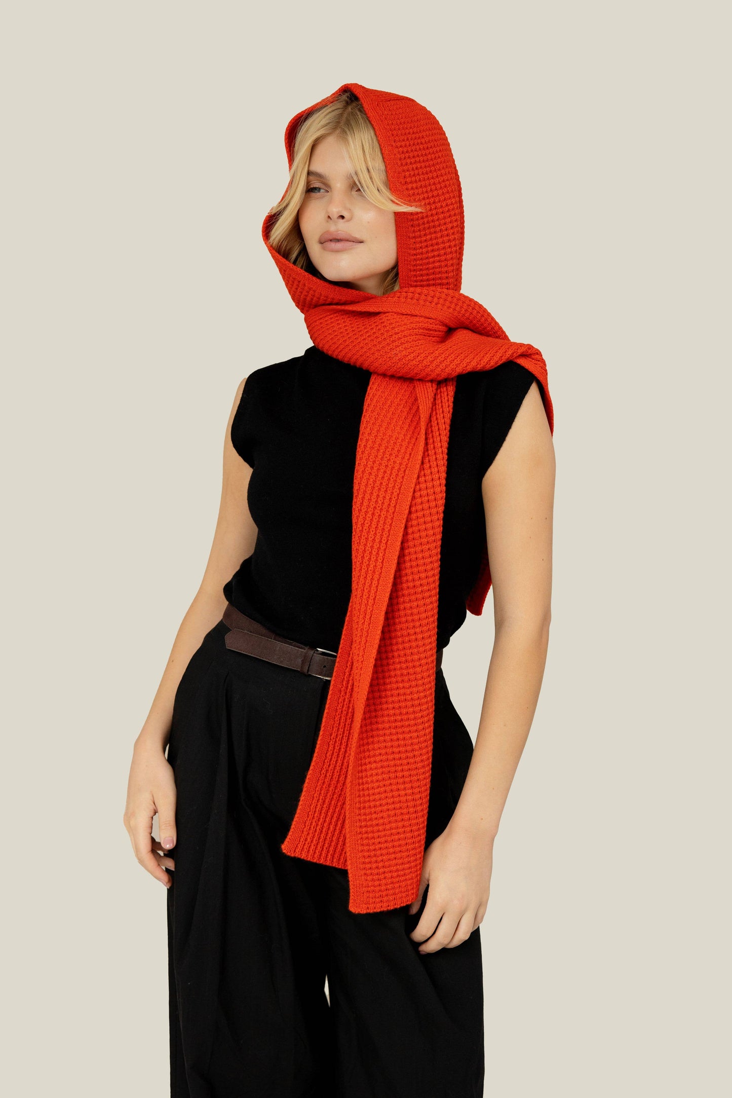 The Recycled Bottle Hooded Scarf - Sunkissed Coral