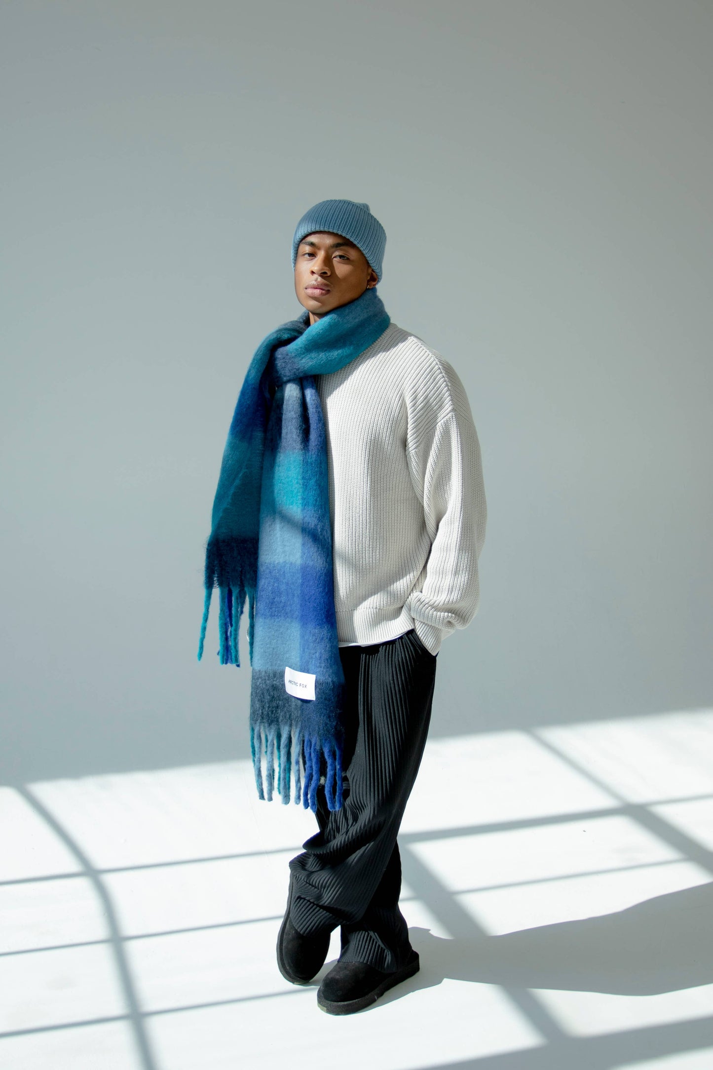 Merino Wool Beanie - Blue