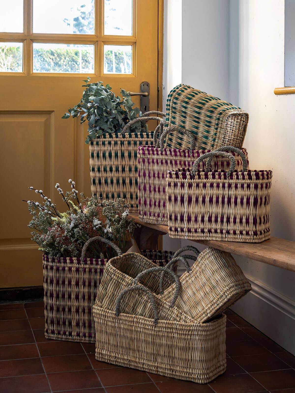 Woven Reed Basket I Indigo