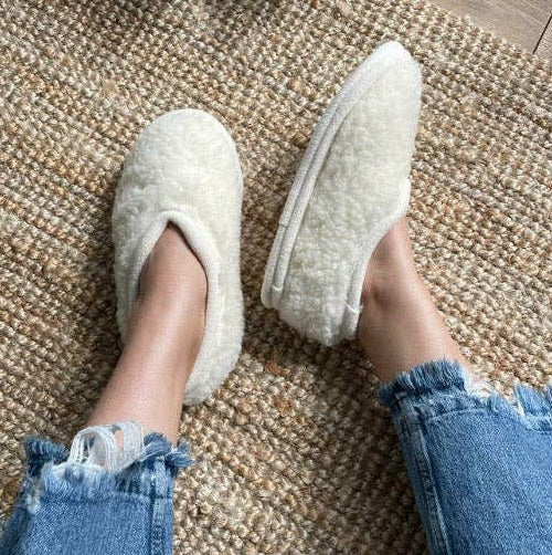 Wool Slippers Cream