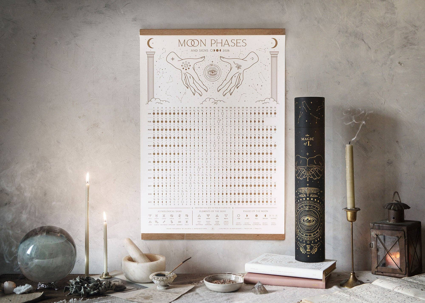 2026 Moon Phases + Signs Calendar