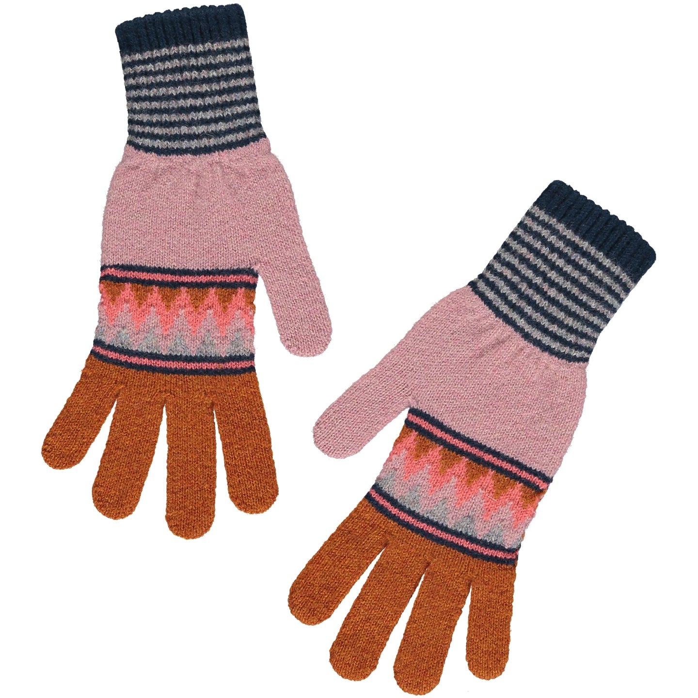 Zig Zag Gloves I Pink Ginger