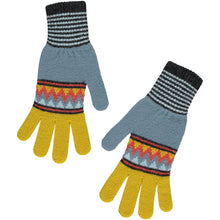 Load image into Gallery viewer, Zig Zag Gloves I Aqua Yellow
