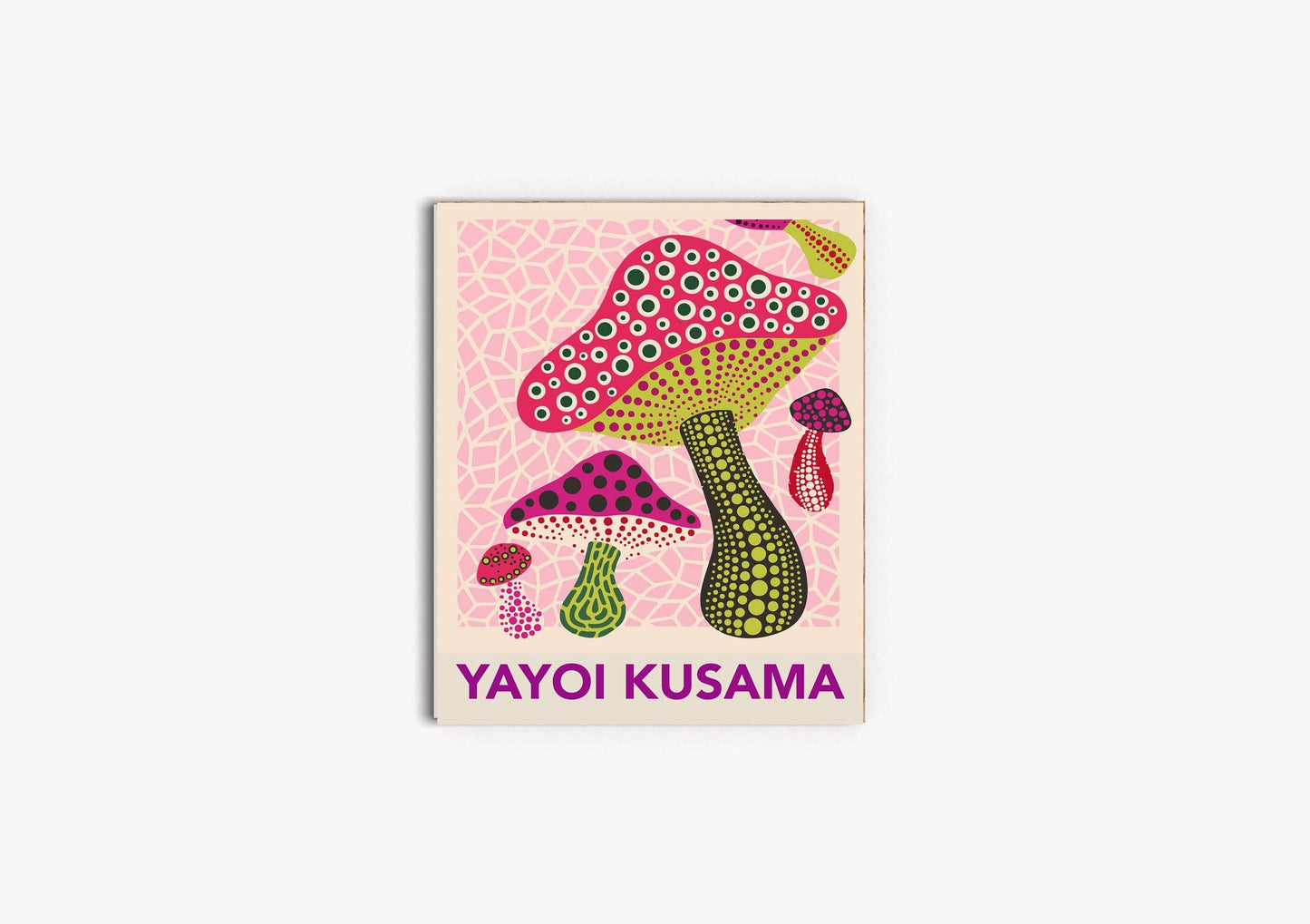 Yayoi Kusama Mushroom Pink Print: A4