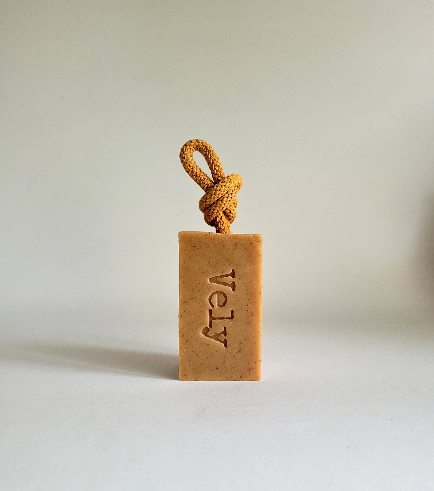 Natural Handmade Soap On A Rope "Orange Kiss"