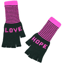 Load image into Gallery viewer, Love Hope Gloves I Dk Green Pink
