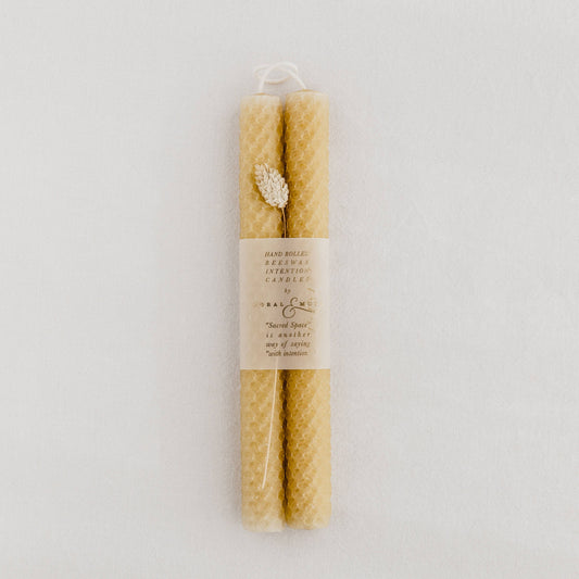 Pair Of Beeswax Candles