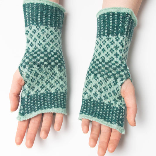 Fair-Isle Gloves: Ocean/Teal