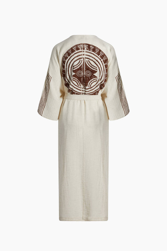 Ring Brown Printed Robe