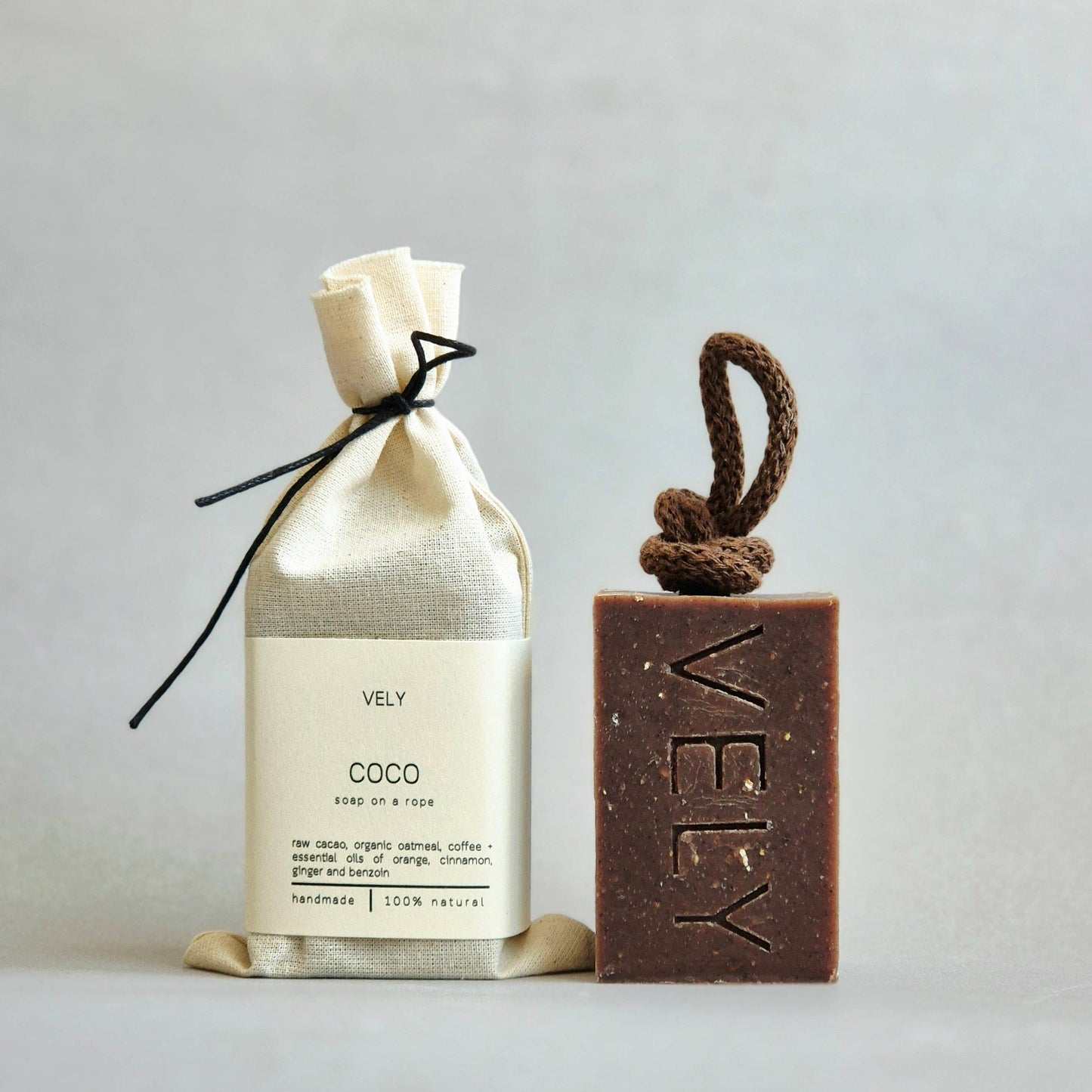 Natural Handmade Soap On A Rope "COCO"