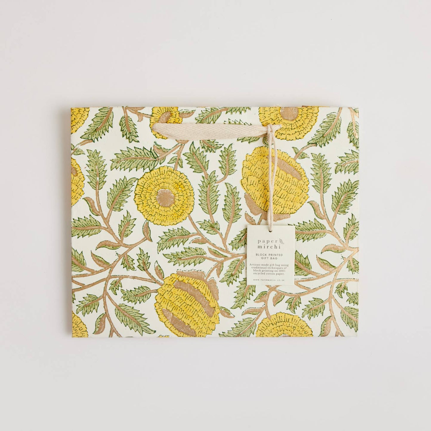 Hand Block Printed Gift Bags (Medium) - Sunshine