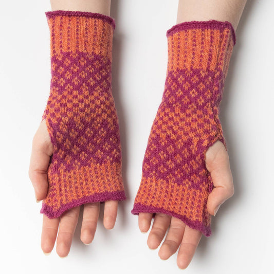 Fair-Isle Gloves: Berry