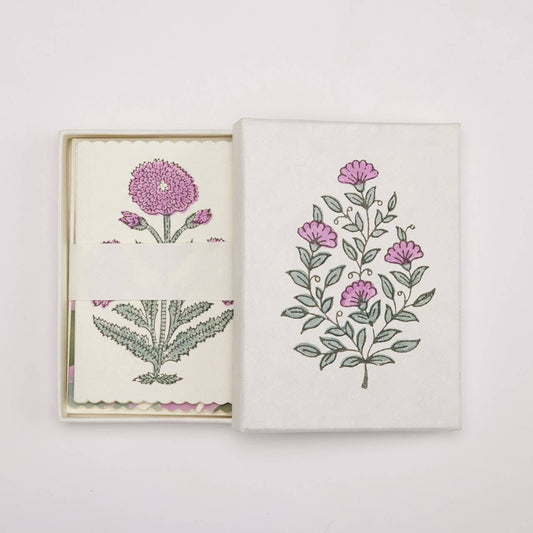 Boxed Artisan Notecard Set - Malika Lilac