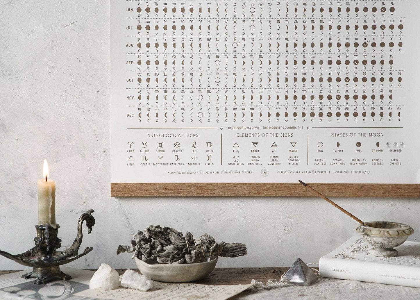 2026 Moon Phases + Signs Calendar