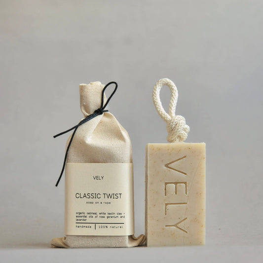 Natural Handmade Soap On A Rope "Classic Twist"