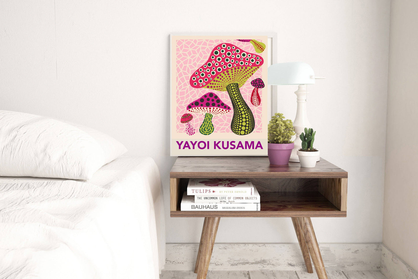 Yayoi Kusama Mushroom Pink Print: A4