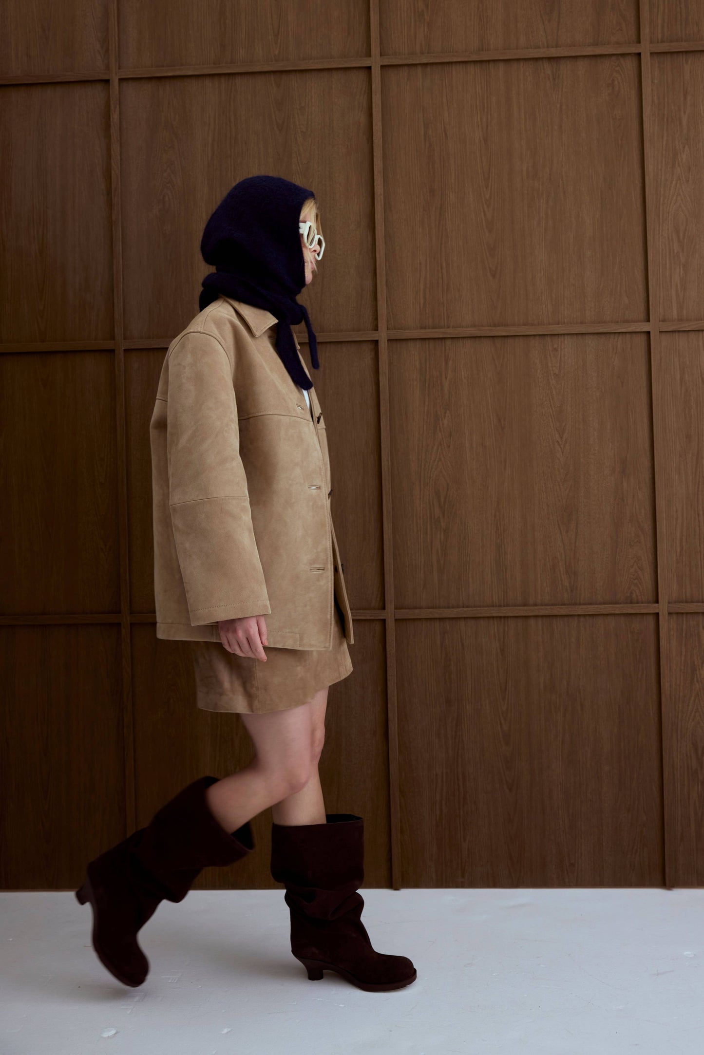 The Alpaca Hooded Scarf - Deep Sea Navy