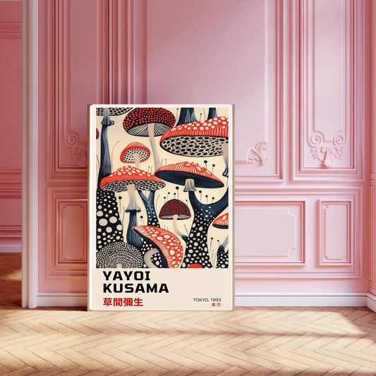 Yayoi Kusama Mushroom Art Print: A5