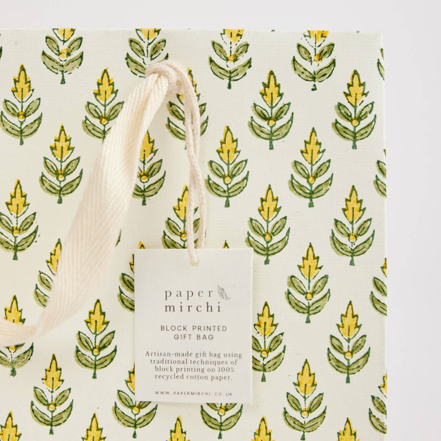 Hand Block Printed Gift Bags (Medium) - Sunshine