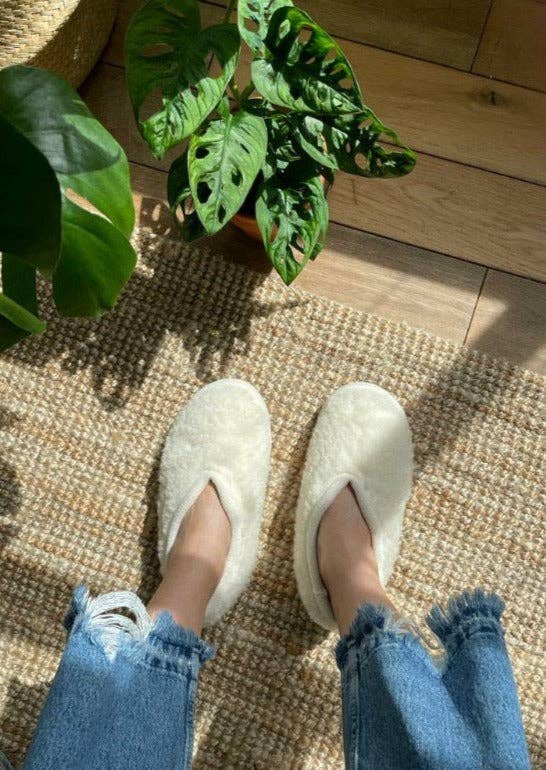Wool Slippers Cream