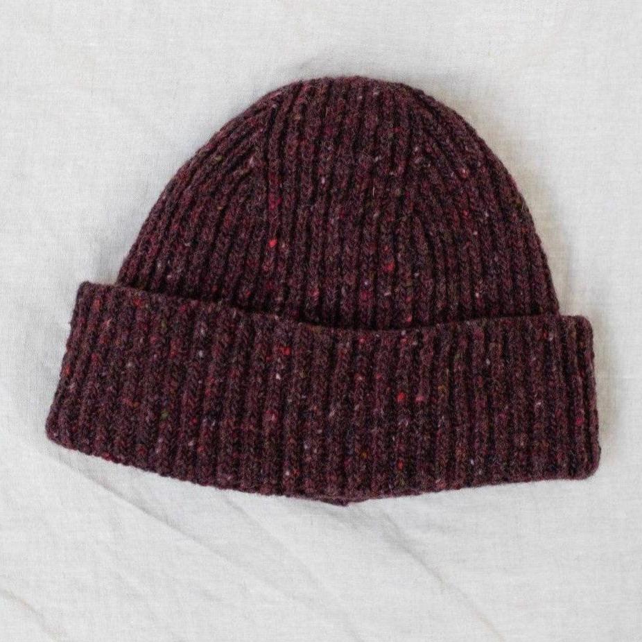 Donegal Merino Wool Beanie I Mulberry