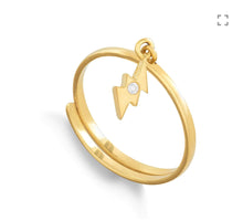 Load image into Gallery viewer, Supersonic Lightning Charm Gold Ring
