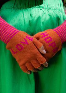 Love Hope Gloves I Orange Pink