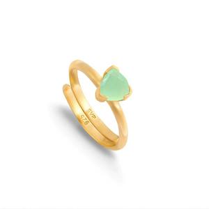 Audie Trillion Green Calcedony Gold Ring