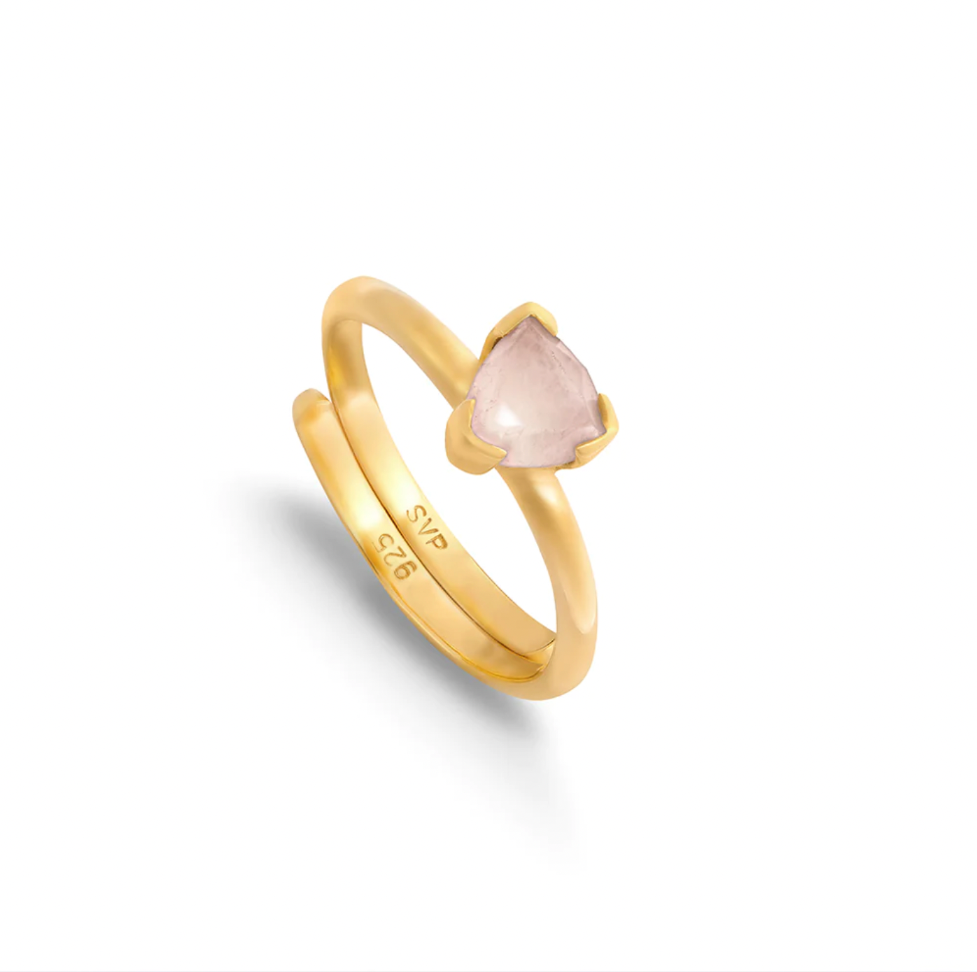 Audie Rose Quartz Gold Ring