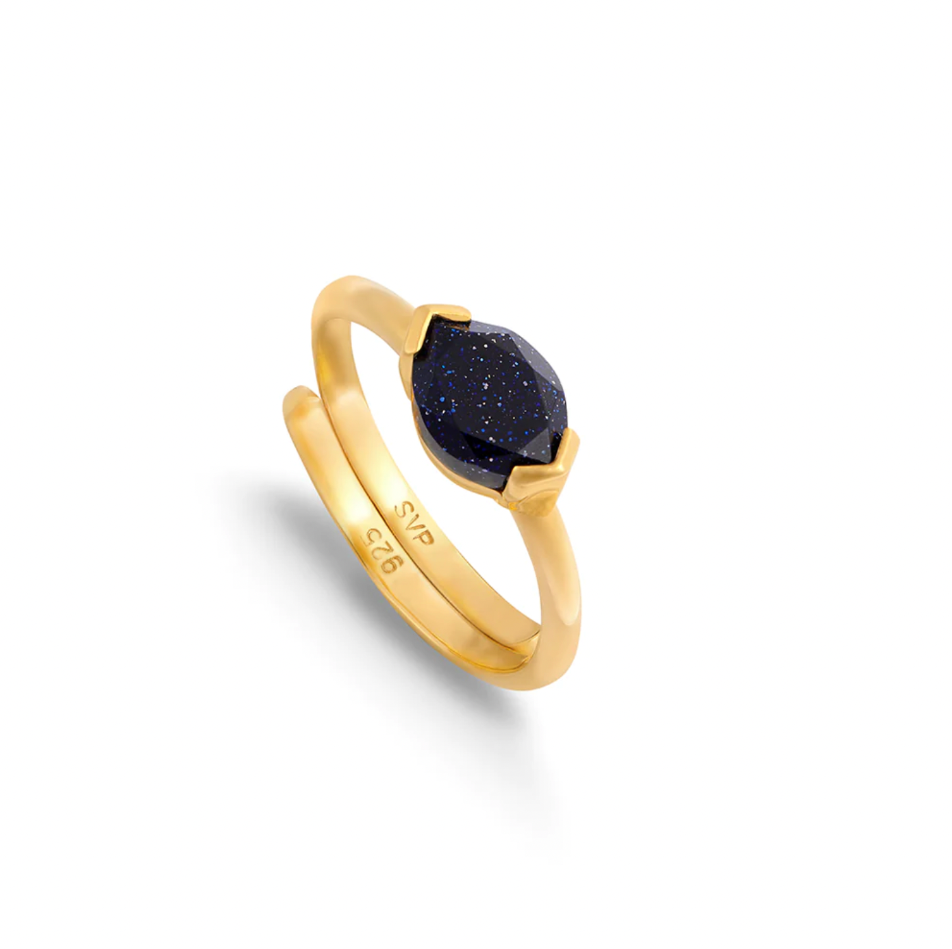 Siren Blue Sunstone Gold Ring