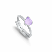 Load image into Gallery viewer, Audie Trillion Violet Quartz Silver Ring
