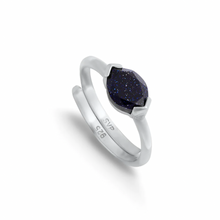 Load image into Gallery viewer, Siren Blue Sunstone Silver Ring
