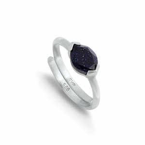 Siren Blue Sunstone Silver Ring