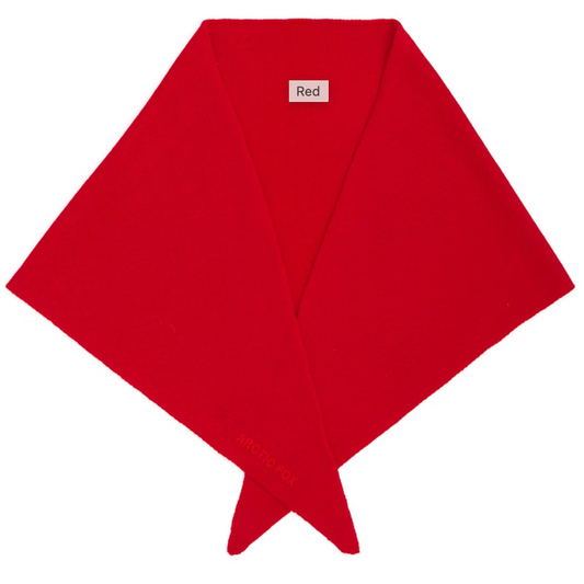 Merino Wool Triangle Scarf - Flame Red