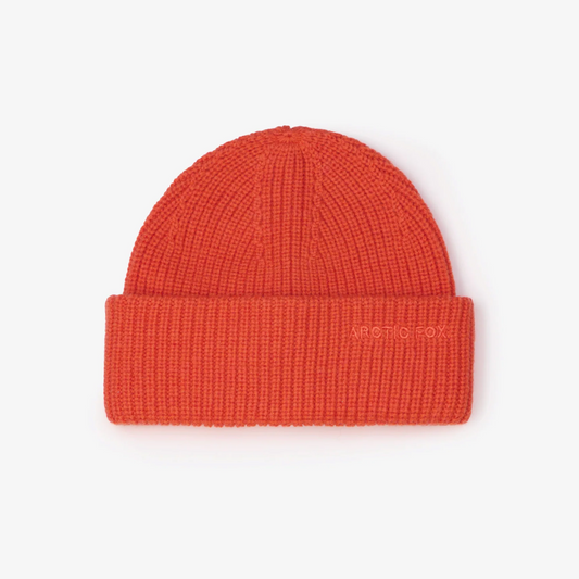 Merino Wool Embroidered Beanie - Sunkissed Coral