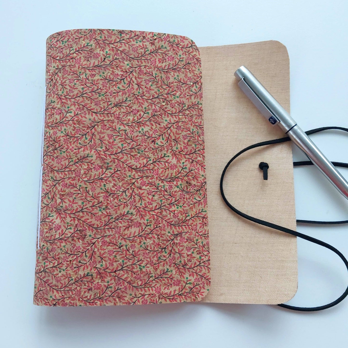 Pink Blossom Cork Notebook Journal: Dot Grid