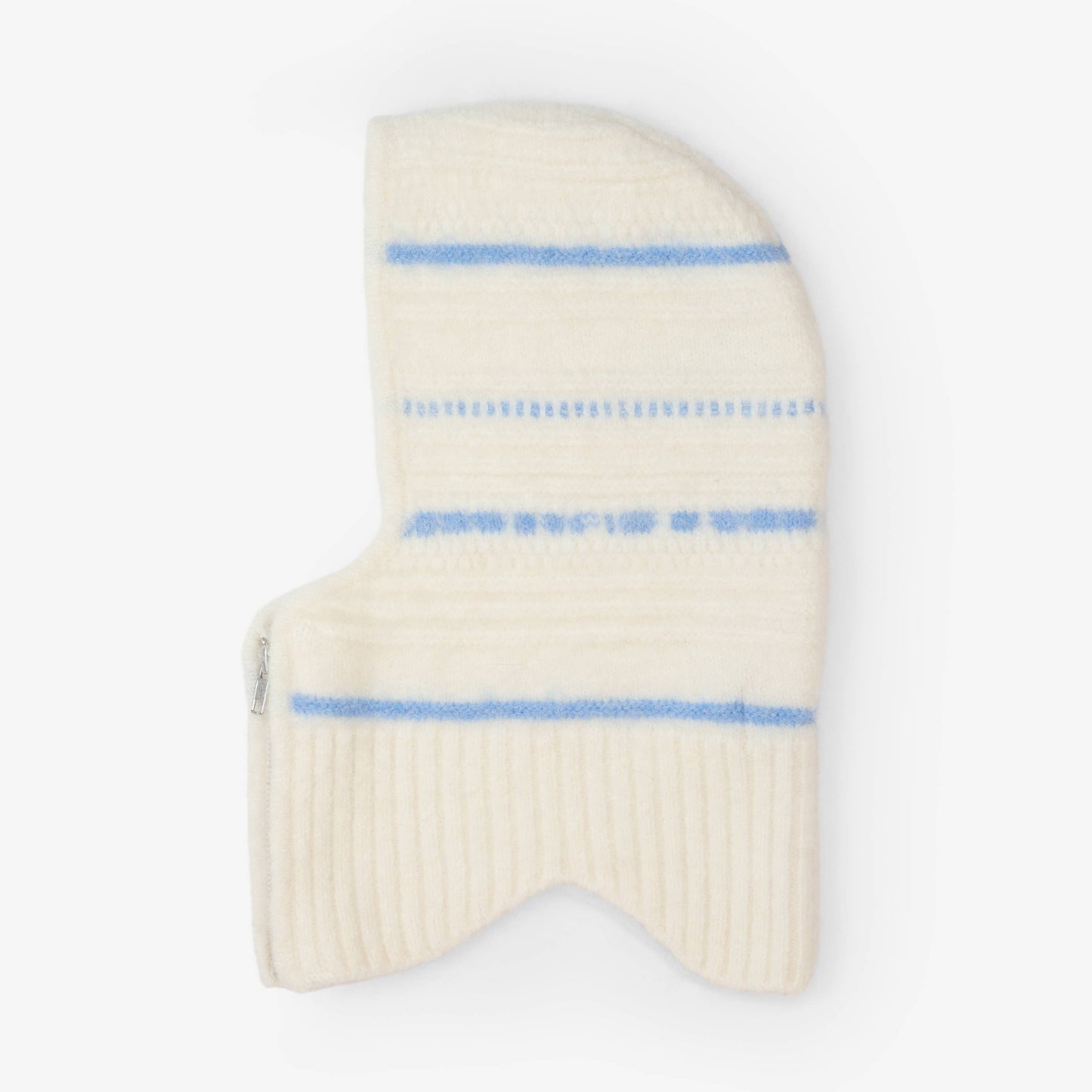 Alpaca Balaclava with Zip - Arctic White/Sky Blue