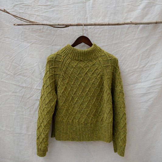 Donegal Aran Sweater Lime