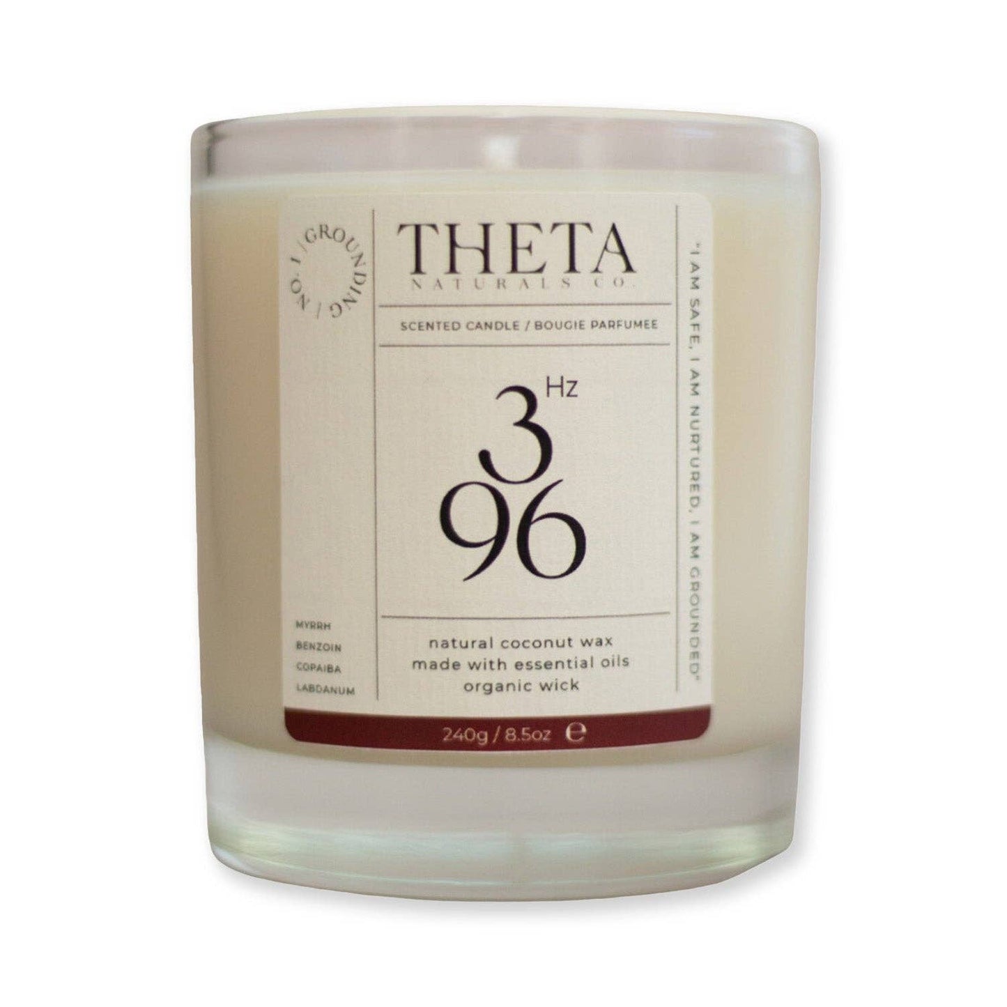 396Hz Grounding Candle - Root Chakra: 240g / 8.5oz