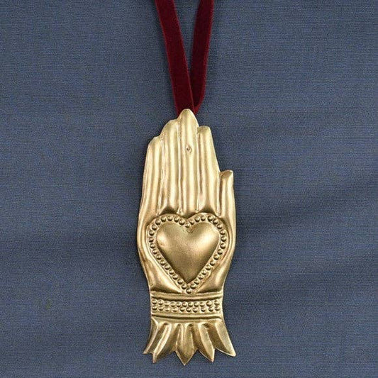 Gold Milagro Hand Ornament