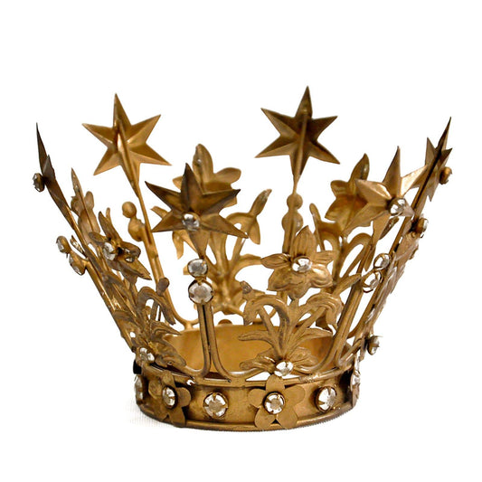Star Glided Crown T-Light Holder
