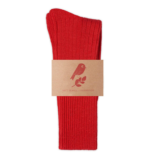 Alpine Wool Socks: Red