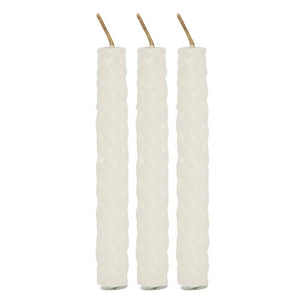 Set of 6 Cream Beeswax Magic Spell Candles