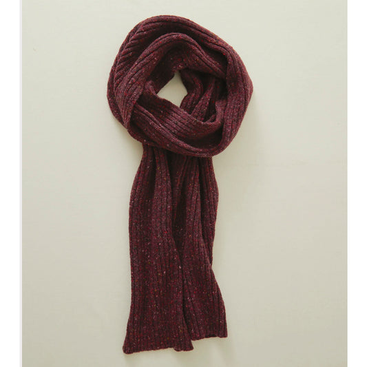 Donegal Merino Wool Rib Scarf in Mulberry